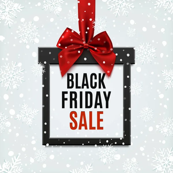 Black Friday venda, banner quadrado em forma de presente de Natal . —  Vetores de Stock