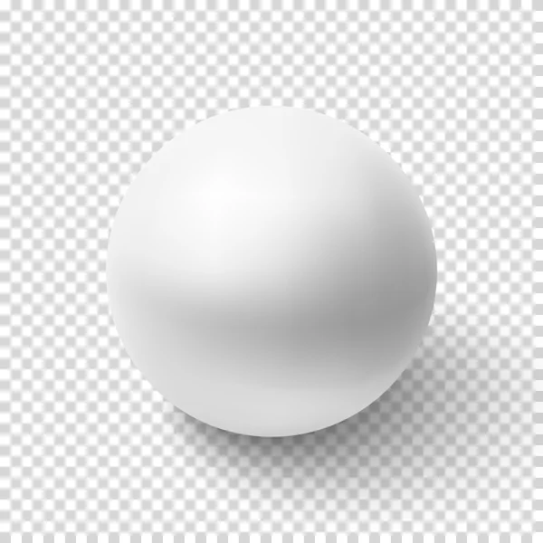 Realistic white sphere isolated on transparent background. — Stockový vektor