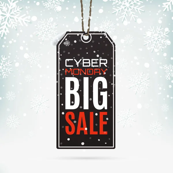 Vente Cyber Monday. Étiquette prix réaliste . — Image vectorielle