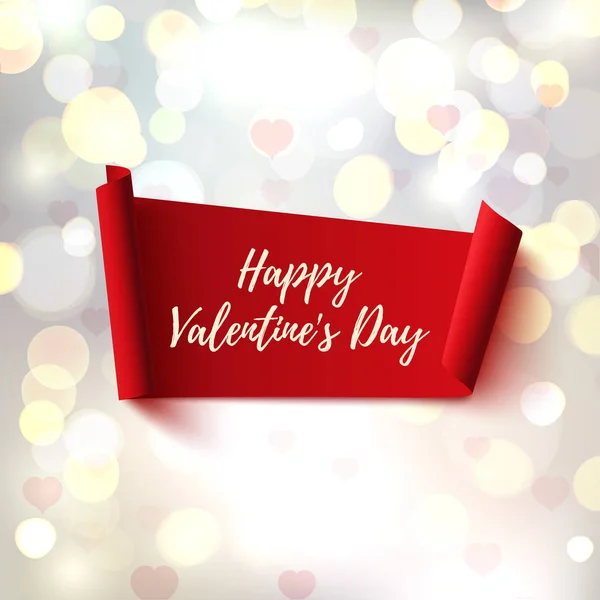 Happy Valentines Day, rood, abstracte banner. — Stockvector