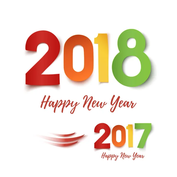 Feliz Ano Novo 2017- 2018 design colorido . —  Vetores de Stock