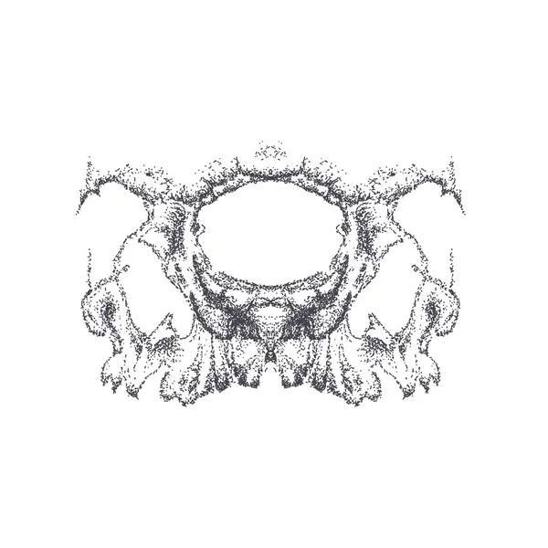 Abstrait dotwork horreur crâne grunge . — Image vectorielle