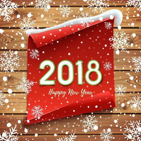 Feliz año nuevo 2018 tarjeta de felicitación. — Vector de stock