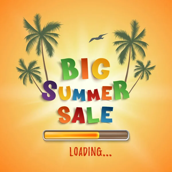 Big summer sale loading poster template. — Stock Vector