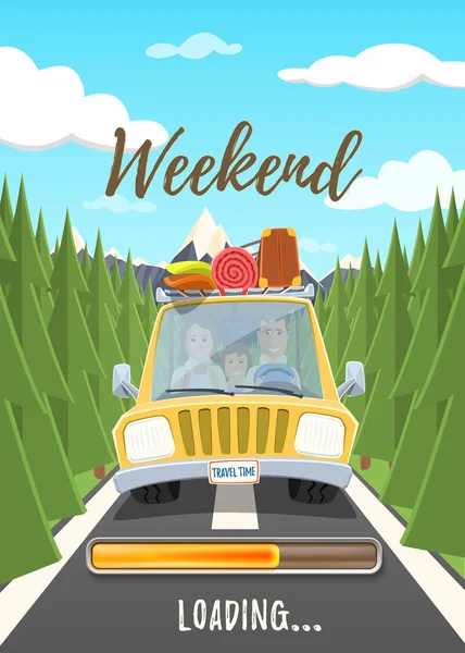 Weekend załadunku plakat. — Wektor stockowy