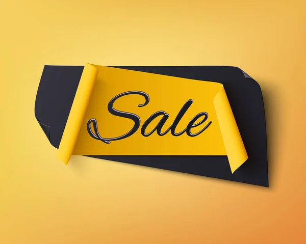 Black and yellow abstract sale banner. — Stock Vector