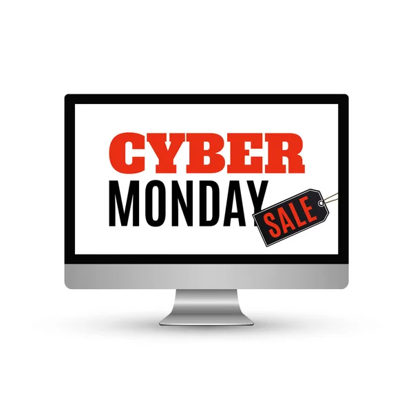 Conception de vente Cyber Monday sur écran d'ordinateur . — Image vectorielle