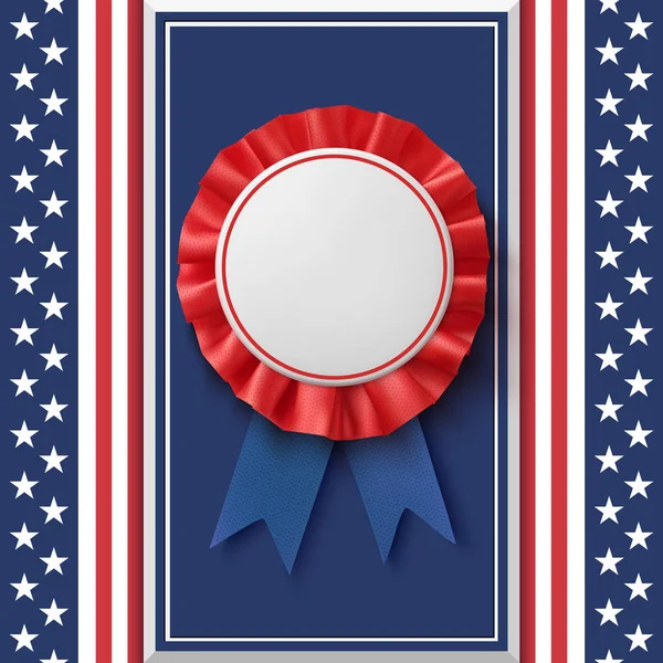 Tom badge. Patriotiska award ribbon på abstrakt bakgrund. — Stock vektor