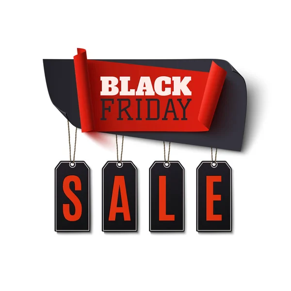 Black Friday Sale, banner abstrato isolado no fundo branco . — Vetor de Stock
