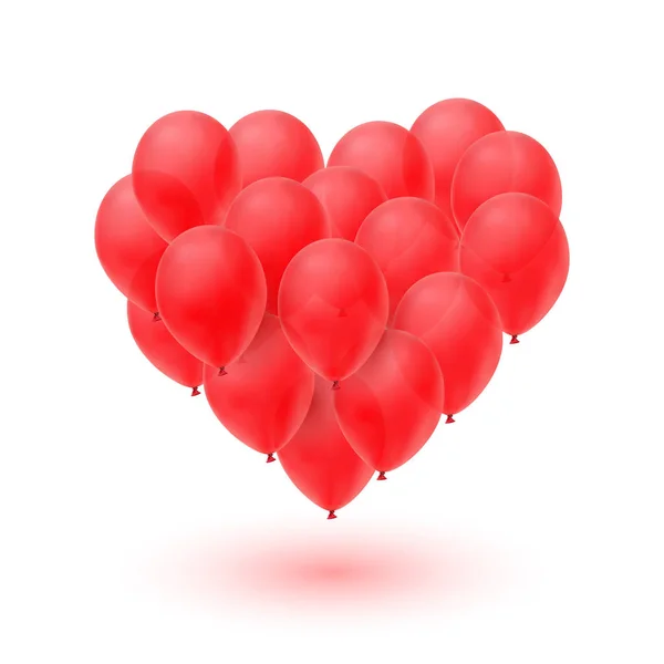 Ballons en forme de coeur isolés sur fond blanc . — Image vectorielle