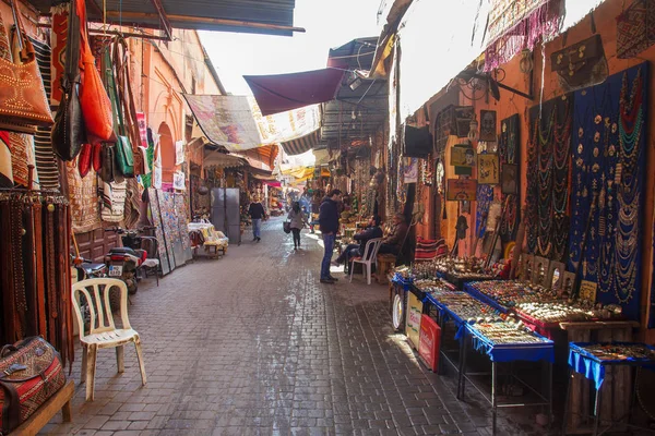 Street shops in Marrakesh   at  medina — Stock Photo, Image