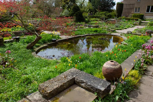 Small Pond Park Karl Foerster House Magic Springtime Potsdam Germany — Stok fotoğraf