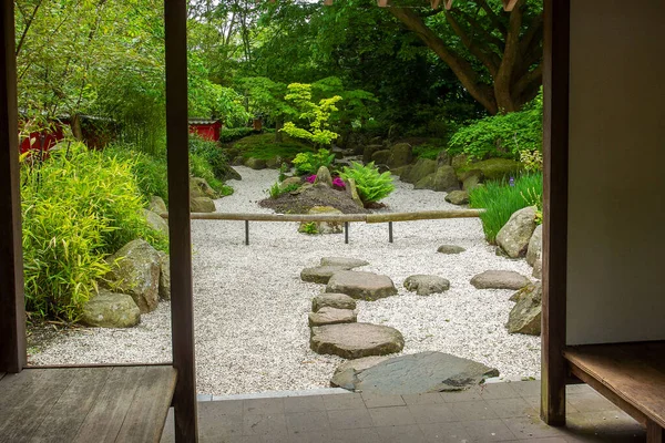 Japonská Zahrada Botanické Zahradě Leiden Věnované Slavnému Vědci Který Studoval — Stock fotografie