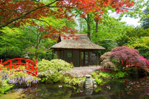 Erstaunliche Aussicht Auf Authentischen Pavillon Japanischen Garten Den Haag — Stockfoto