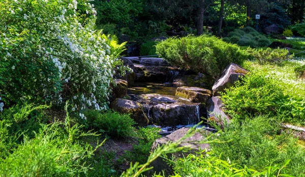 Corriente Jardín Japonés — Foto de Stock