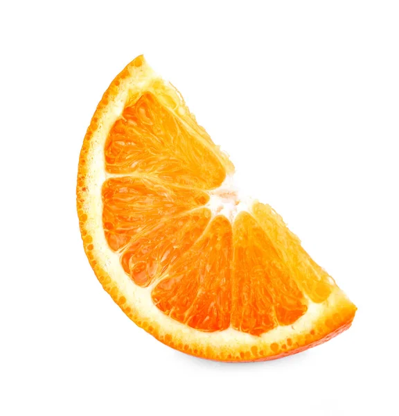 Narancssárga Gyümölcs Orángután Szelet Fehér Elkülöníteni Vágógörbe — Stock Fotó