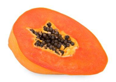 Papaya beyaz arkaplanda izole edildi