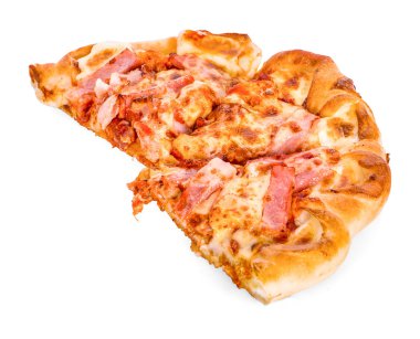 Beyaz arkaplanda izole edilmiş pizza