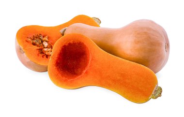 Beyaz arka planda izole edilmiş tereyağlı kabak