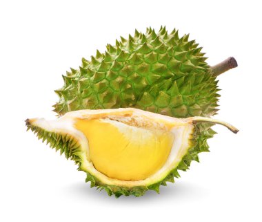 Durian beyaz arkaplanda izole edildi