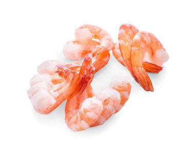 Beyaz arkaplanda karides izole edildi