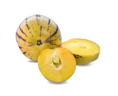 Pepino kavun meyvesi beyaz arkaplanda izole