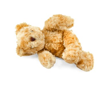 beyaz arka plan üzerinde oyuncak ayı bebek