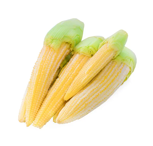 Baby kukuřice na bílém pozadí — Stock fotografie