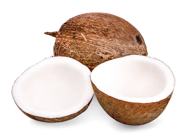 Coco sobre fundo branco — Fotografia de Stock