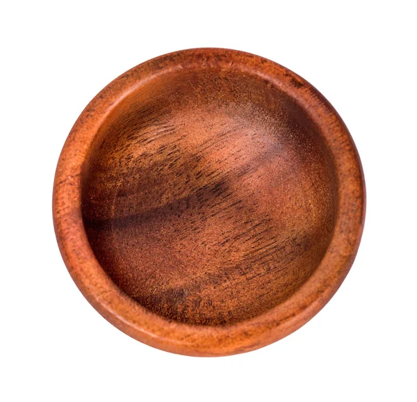 Wooden bowl on white background — Stock Photo, Image