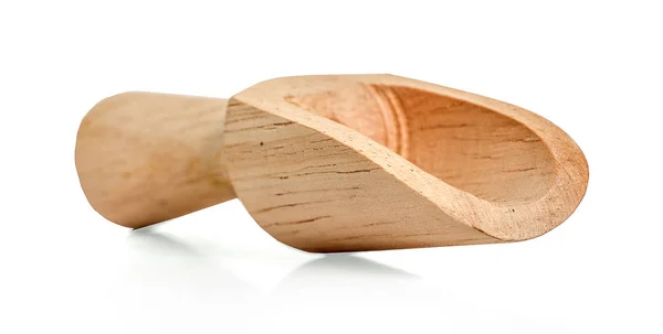 Cuchara de madera aislada sobre fondo blanco — Foto de Stock