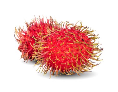 Rambutan tatlı lezzetli meyve beyaz arka planda izole
