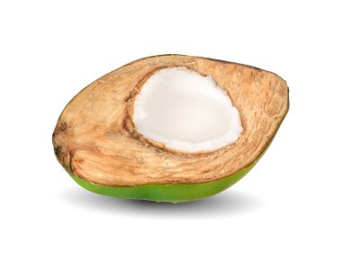 Hindistan cevizi beyaz arka grupta izole edilmiş.