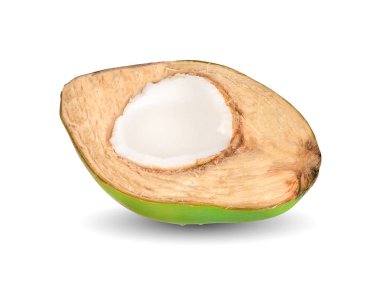 Hindistan cevizi beyaz arka grupta izole edilmiş.