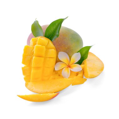 Mango beyaz arkaplanda izole edildi