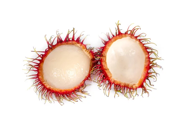 Rambutan isolé sur fond blanc Topview — Photo