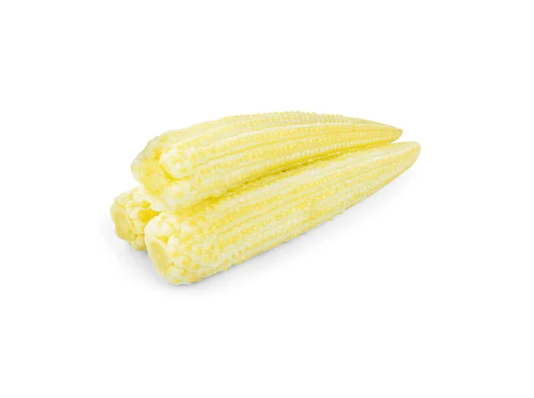 Baby corn isolerad på vit bakgrund — Stockfoto