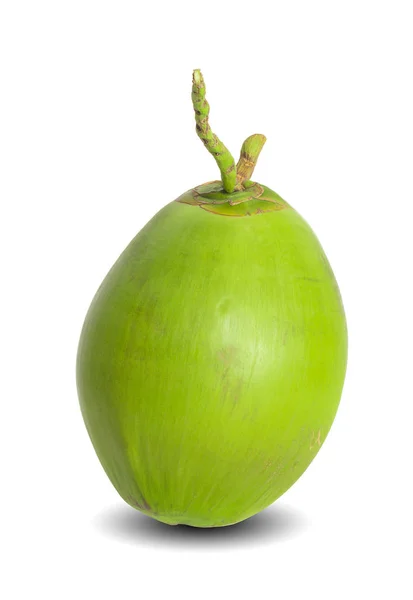 Zelený kokos izolované na bílém pozadí — Stock fotografie