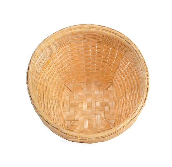Vintage weave wicker basket isolated on white background — Stock Photo, Image