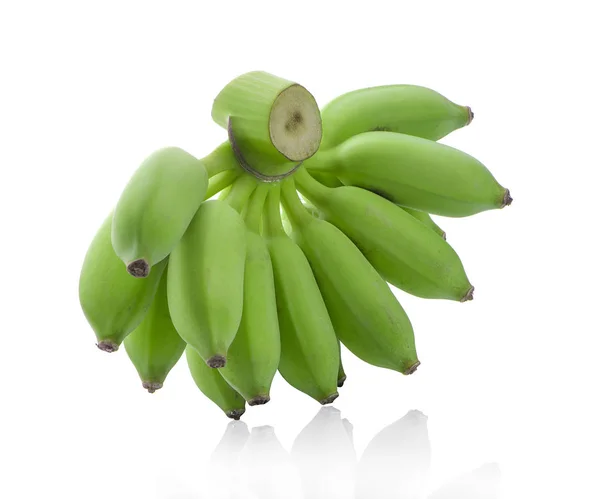 Groene banaan geïsoleerd op witte achtergrond — Stockfoto