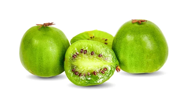 Mini Kiwi Dziecko Owoce Izolowane Białym Tle — Zdjęcie stockowe