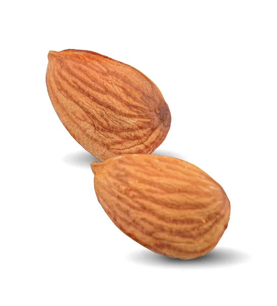 Almond Isolated Nuts White Background Collection Clipping Path Included Full — Stock Photo, Image