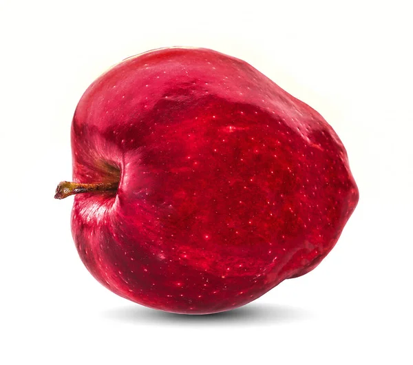 Pomme Rouge Isolée Sur Fond Blanc — Photo