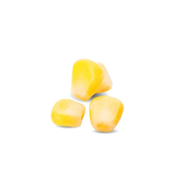 Sárga Természetes Kukorica Magvak Izolált Fehér Alapon — Stock Fotó