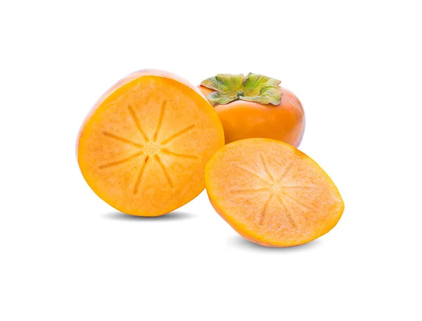 Persimmons Geïsoleerd Witte Achtergrond — Stockfoto