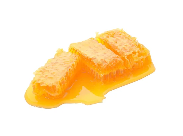 Honey Slice Isolated White Background — Stock Photo, Image