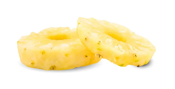Skiva Ananas Frukt Isolerad Vit Bakgrund — Stockfoto