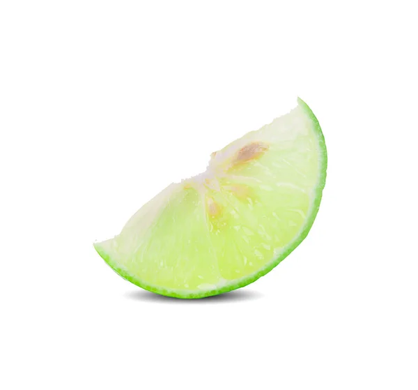 Slice Lime Isolated White Background — Stock Photo, Image