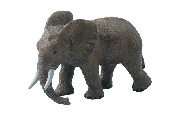 Figura giocattolo elefante isolato su sfondo bianco . — Foto Stock