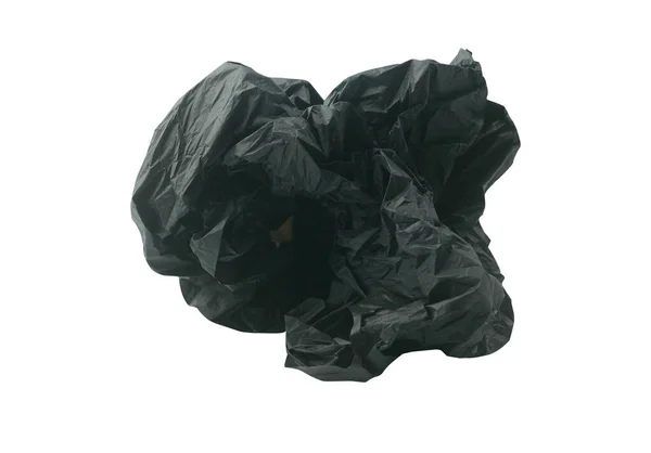 Black plastic bag isolated on white background. — Stock Photo, Image